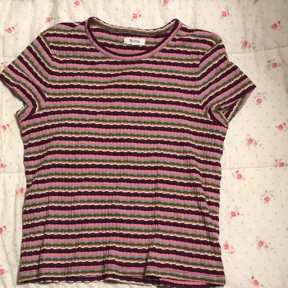 Multicolored knit cap sleeve tee!